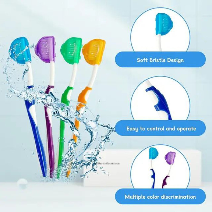 Set Orthodontic toothbrush for braces + interdental brush, Violet